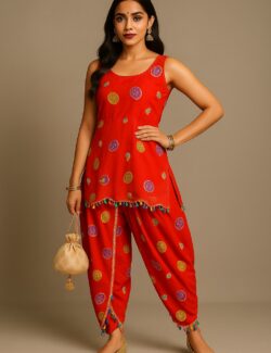 Festive Orange tulip Set for Girls