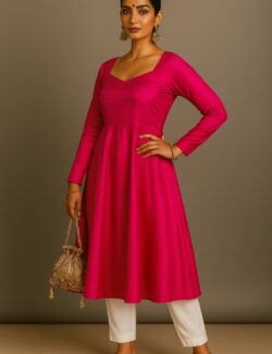 Hot pink A-Line Kurti