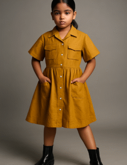 brown Mirage Kids Frock Dress