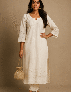 Ivory Grace Chikankari Kurti