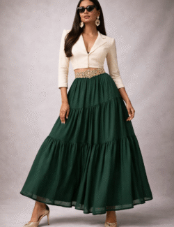 Emerald Tiered Maxi Skirt