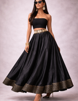 Midnight Noir Flared Skirt