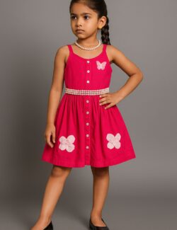 Pink Floral Button-Down Summer Dress