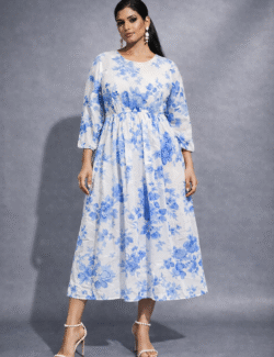 Blue Bloom Floral Dress