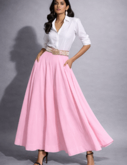Blush Elegance Flared Skirt
