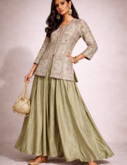 Sage Elegance Jacket Lehenga Set