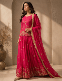 Royal Fuchsia Embroidered Lehnga