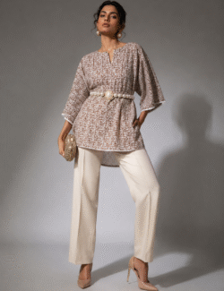 Geometric Print Kaftan Top