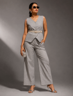 Grey Checkered Tailored Co-Ord Set