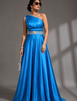 One-Shoulder Satin Gown