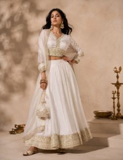 Ivory Gold Embellished Lehenga Set
