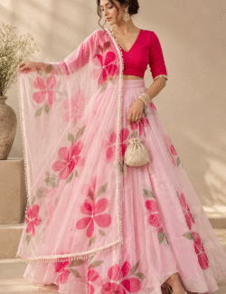 Pink Bloom Floral Lehenga Set